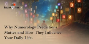 Person studying numerology predictions with charts and symbols to understand daily life guidance